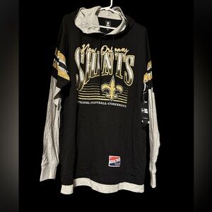 New Orleans Saints NFL Team Apparel Black & Gray Hoodie
